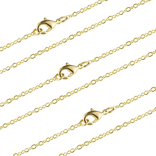 Wholesale 12 PCS Gold Plated Brass Flat Cable Chain