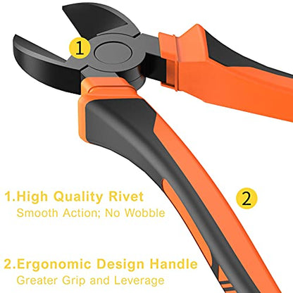 Wire Cutters Heavy Duty Side Cutters 7.5 Inches CRV Steel