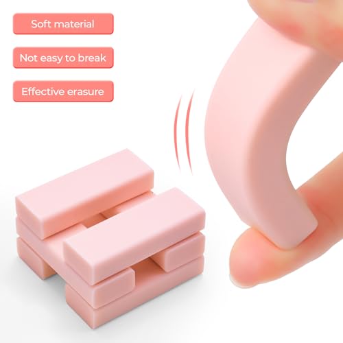 2+4 Pack Rubber Erasers Sliding Retractable Eraser (6 Count)