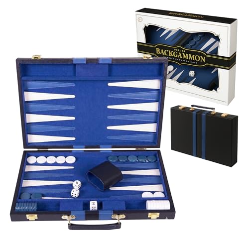 Premium Backgammon 15 Inches Medium Blue