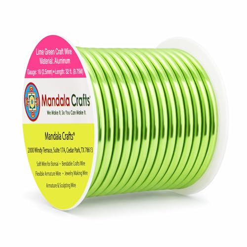 10 Gauge Lime Green Anodized Aluminum Craft Wire