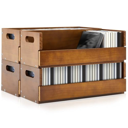 4 Set Wooden CD Storage Box (4 Count)