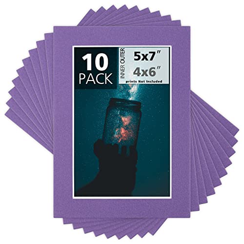 Mat Board Center 10 Pack 5x7 Photo Mats for 4x6 Picture