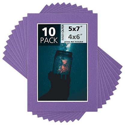 Mat Board Center 10 Pack 5x7 Photo Mats for 4x6 Picture