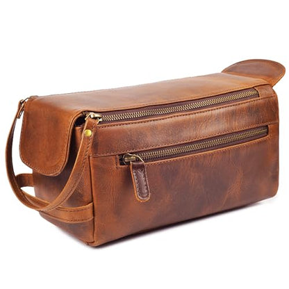 Full Grain Leather Toiletry Kit for Men & Women