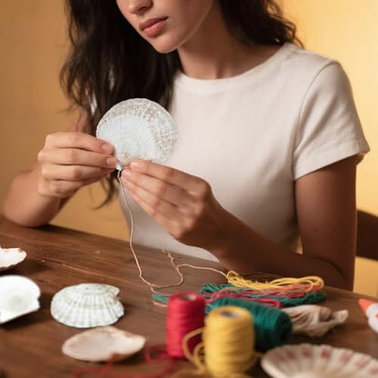 60PCS Scallop Shells for Crafts Large Beach Natural Shells Bulk for Decoupage DIY Crafts Seashell Decorations Home Decor White 4''