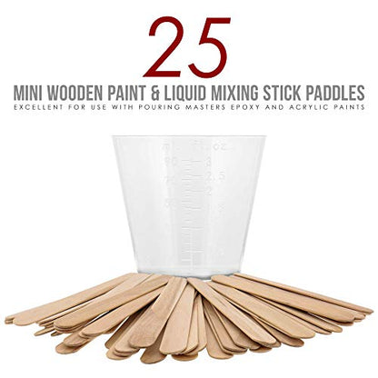 3 Oz (90 ml) Liquid Measuring Cups, 50 Pack with 25 Sticks