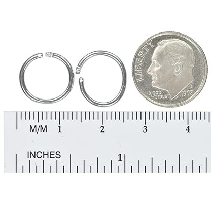 2 Locking Sterling Silver 925 12mm Round Jump Rings Crimp Lock ID (2 Count)