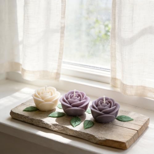 4 PCS Rose Candle Mold Silicone