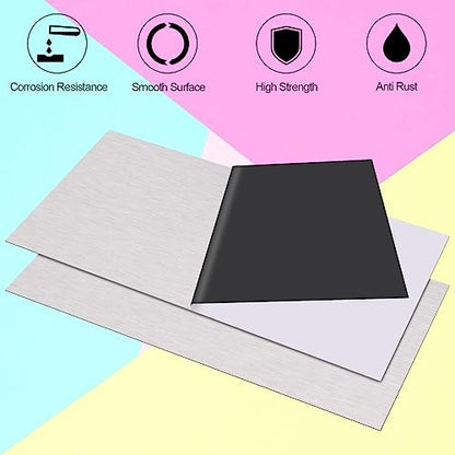 2Pcs 430 Stainless Steel Sheet Metal 6" x 12" x 1 (2 Count)