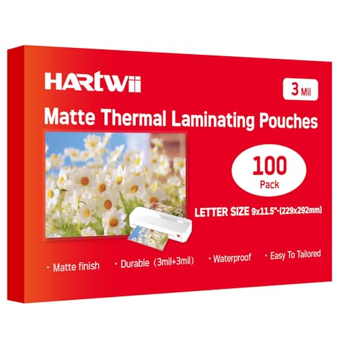 Matte Laminating Sheets 9 x 11.5 Inches 3Mil Thick