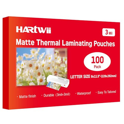 Matte Laminating Sheets 9 x 11.5 Inches 3Mil Thick