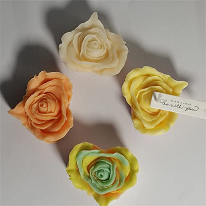 Love Rose Candle Silicone Mold Heart Flower Soap Mold Fondant Chocolate Candy Cake Mold Resin Polymer Clay Mould Valentine's Gift