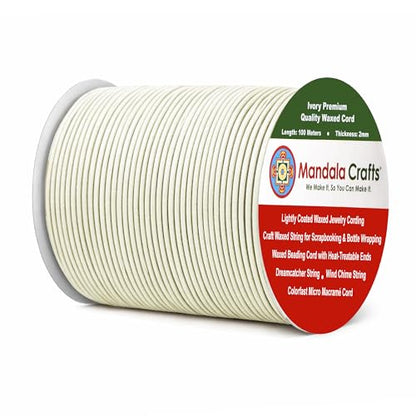 2mm Ivory Waxed Cord (327 Foot)