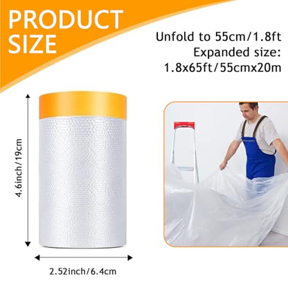 Painters Plastic with Tape 22" x 66' (132 Foot)