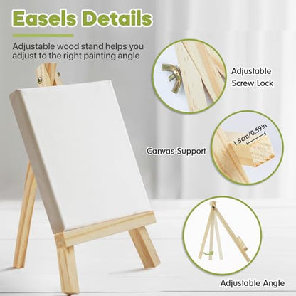 12 Pack 9 Inch Mini Wooden Display Easels (12 Count)