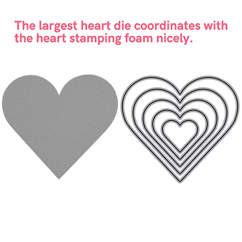 9 Pcs Heart Cut Stamping Foam Grey Moldable Foam Stamps Plastic Dry Foam Stamp Pad Cut and Dry Foam Stamping Foam Block for Sculpture