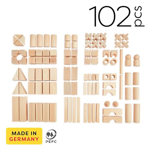 Extra Large Wooden Building Blocks 102 Piece Set