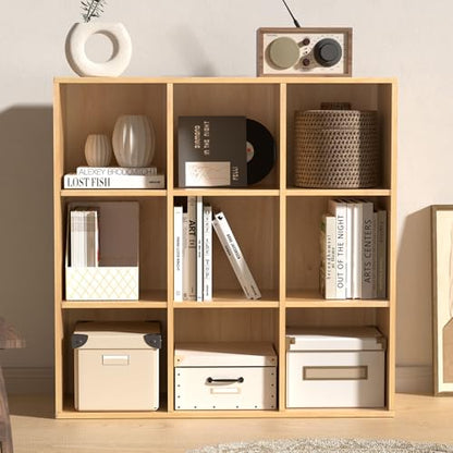 Wooden 9 Cube Storage Organizer with Closed Back Panel (9 Count)