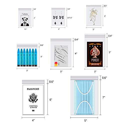 300pcs Small Poly Zipper Bags 2" x 2" Reseable Storage Poly Bag Tiny Clear Zipper Bags 2 Mil for Jewelry Candy Snack Vitamins Pill Coin Beads Sample (300 Count)