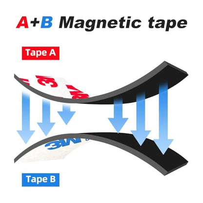10 Pack 5 Pairs ab Magnetic Tape with Adhesive Backing