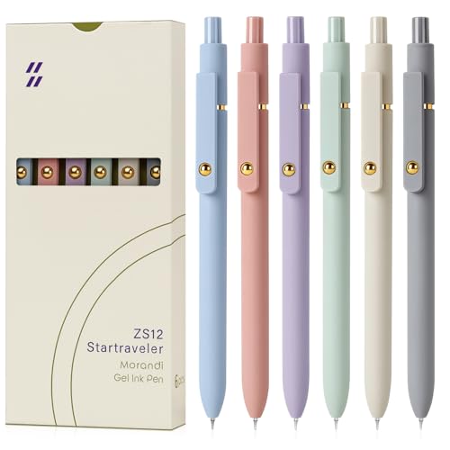Gel Pens 6pcs 0.7mm Fine Point Black Ink Quick Dry Pens (6 Count)