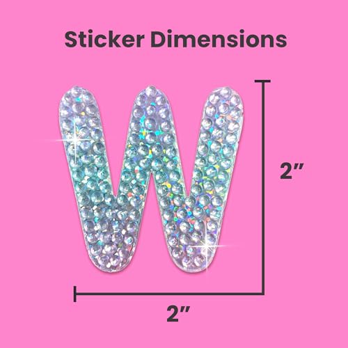 Sparkly Rhinestone Alphabet Letter Sticker W