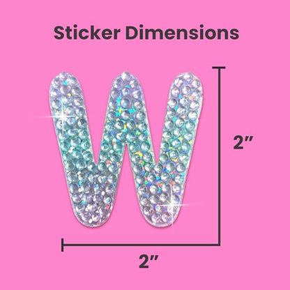 Sparkly Rhinestone Alphabet Letter Sticker W