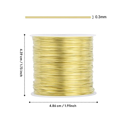 328FT 28 Gauge Craft Wire Jewelry Wire Gold Metal Wire for Jewelry Making