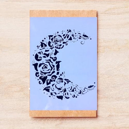 A4 Reusable Moon Flower Stencil for Painting
