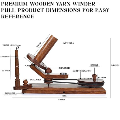 Wooden Yarn Ball Winder & Table Top Swift Set