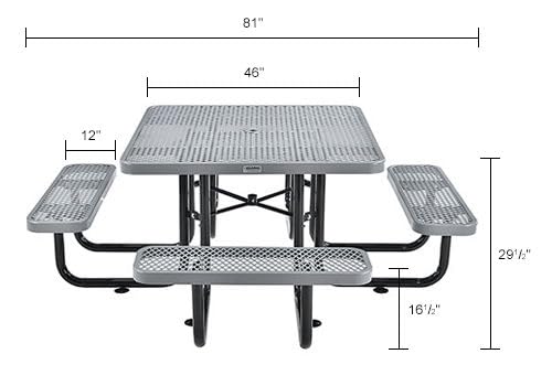 46" Square Picnic Table