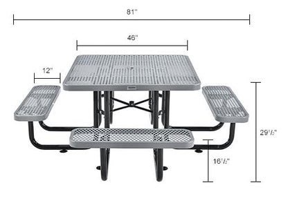 46" Square Picnic Table