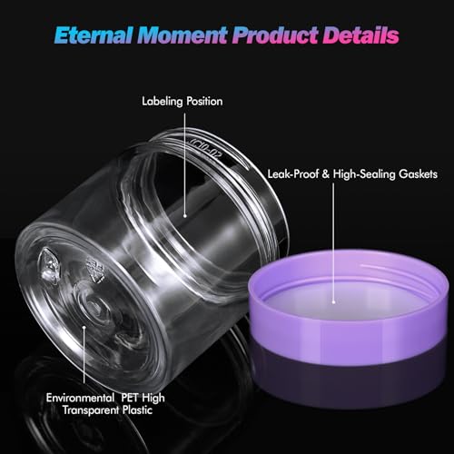 36 Pack 6 OZ Plastic Jars Clear Cosmetic Container with Lids (36 Count)