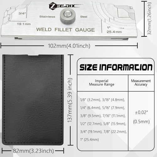 Metal Fillet Weld Gauge Set (7 Count)