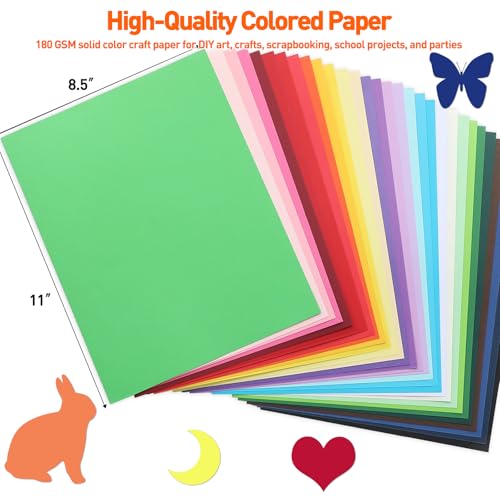 8.5" X 11" Colored Cardstock Bulk 300 Assorted Sheets in 30 Colors Construction Paper Card Stock Printer Paper for DIY Crafts