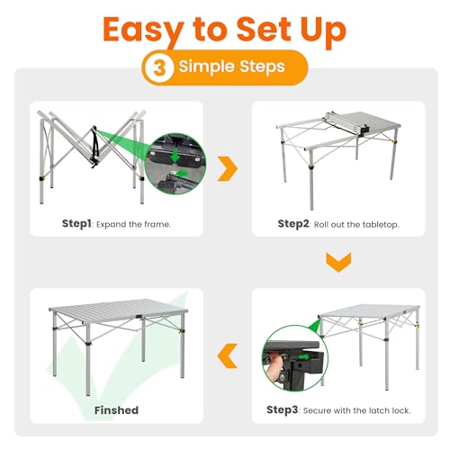 46.4" Large Camping Table for 2