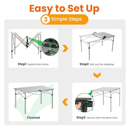 46.4" Large Camping Table for 2