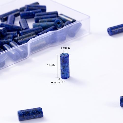 Natural Lapis Lazuli Cylinder Tube Beads 4x13mm 38cm (28 Count)