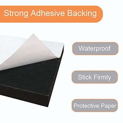 8 Pcs Black Adhesive Foam Pads Closed Cell Foam Sheets 1 (8 Count)
