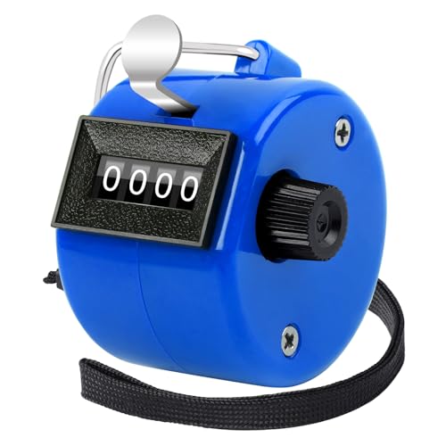 Blue Handheld Tally Counter Clicker 4 Digital for School Event