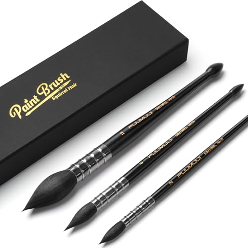 3PCS Squirrel Hair Watercolor Brushes (3 Count)