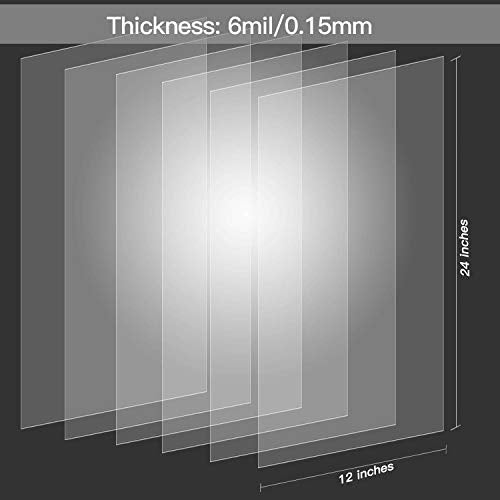 15 Pack 6 Mil Clear Mylar Stencil Sheets (15 Count)