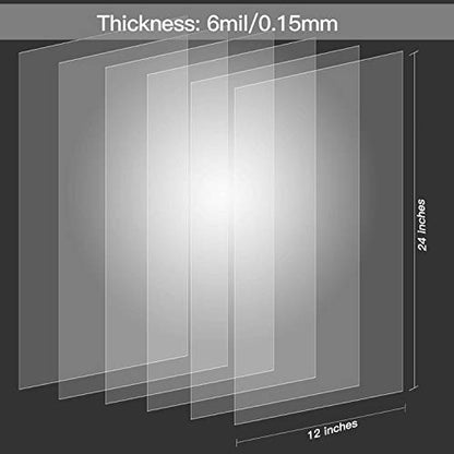 15 Pack 6 Mil Clear Mylar Stencil Sheets (15 Count)