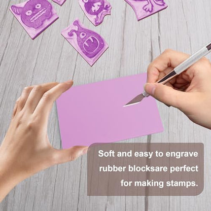 25 Pcs 4x6" Rubber Linoleum Stamp Carving Blocks for Printmaking (25 Count)