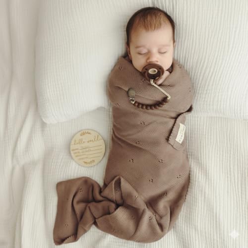 100% Luxury Organic Cotton Pointelle Knit Baby Blanket