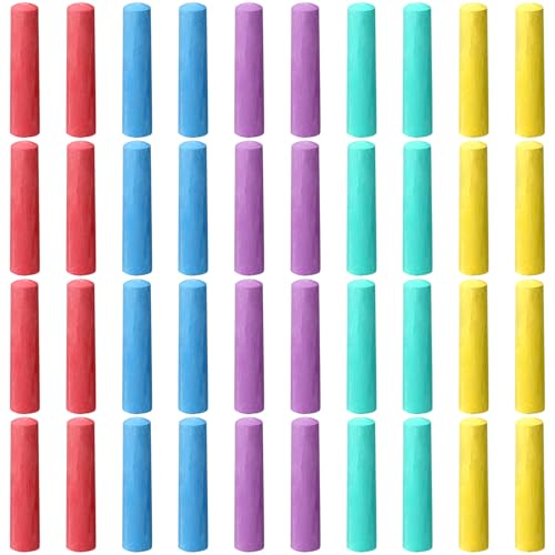 40 Pcs Sidewalk Chalks for Kids Non Toxic Jumbo Chalk for Party Gift Outdoor Art Classroom Play Painting (40 Count)