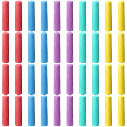 40 Pcs Sidewalk Chalks for Kids Non Toxic Jumbo Chalk for Party Gift Outdoor Art Classroom Play Painting (40 Count)