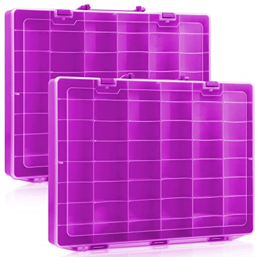 2 Pcs 48 Grids Plastic Bead Organizer Box with Divider (2 Count)