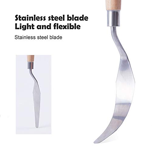 11 Piece Stainless Steel Spatula Palette Knife Professional Palette Knife Painting Wood Handle (11 Count)